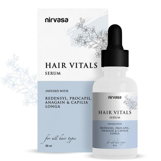 Nirvasa Hair Vitals Hair Growth Serum with 3% Redensyl, Procapil & Palmetto | Natural DHT Blocker foIrritant & Non-Sticky | Silicone & Dye Free | 50ml