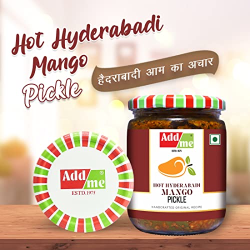 Add me Home Made Hot Mango Pickle Andhra Pickles with Garlic and Ginger, 500gm