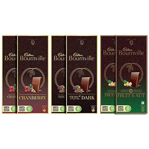 Bournville Cranberry, Fruit & Nut, 70% Dark (pack of 2 each)