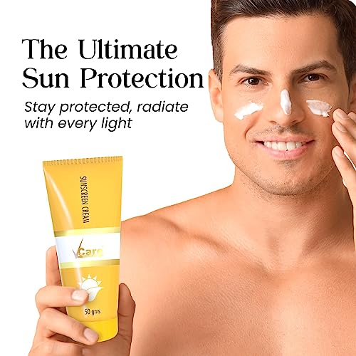 VCare Sunscreen SPF 30 Matte Cream 50g for Women & Men For All Skin Types (white)