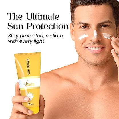 VCare Sunscreen SPF 30 Matte Cream 50g for Women & Men For All Skin Types (white)