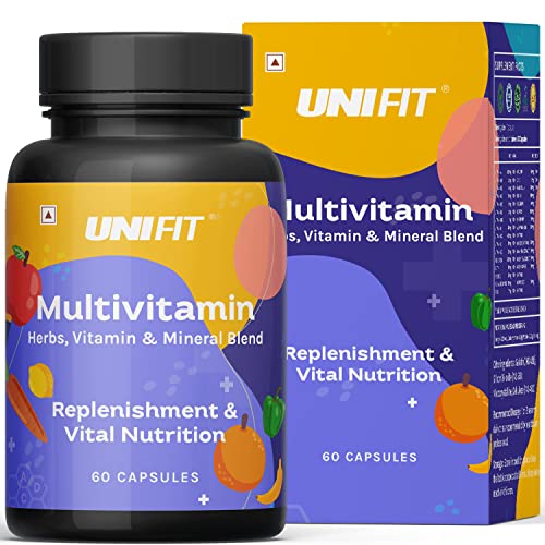 UNIFIT Multivitamin Capsules for Men and Women 1 Month Supply, 60 Capsules, Daily Essential Mineralsrape Seed Extract for Boost Immunity & Skin Health
