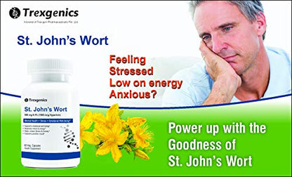 Trexgenics St. JOHN’S WORT 500mg Standardized (0.3% Hypericin) Stress, Mood, Mental health support (60 Vcaps) (1)