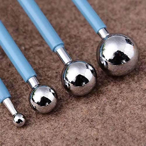 Grizzly Clay Modeling Stylus Dotting Sculpting Ceramics Stainless Steel Ball Tools Sugar Paste Cake - 4 Pcs Set