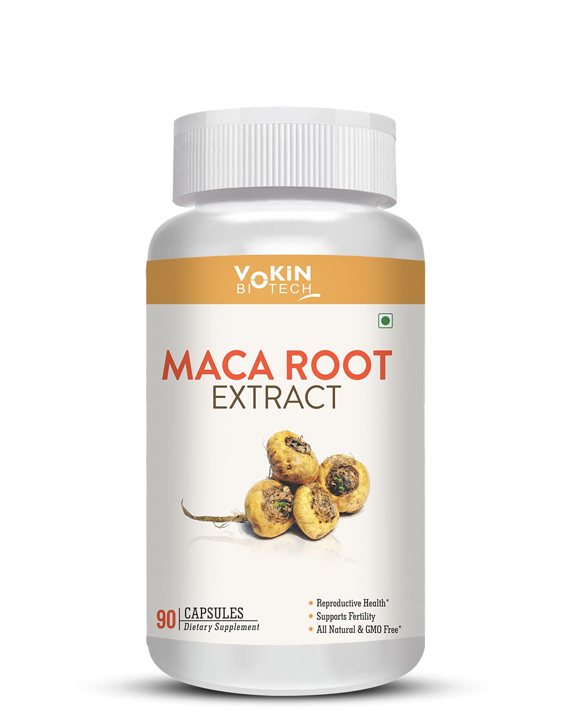 Vokin Biotech Maca Root Extract 800mg For Energy, Strength & Reproductive Health (90 Capsules)