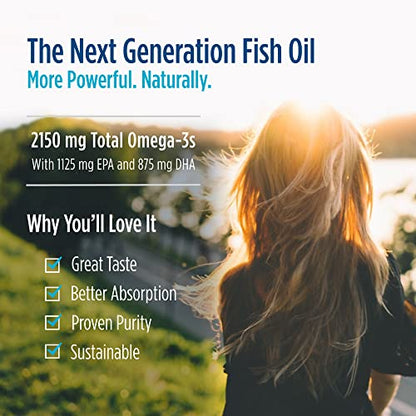 Nordic Naturals Ultimate Omega 2X | 2150 Mg Omega 3 Fish Oil Supplement EPA And DHA | Omega 3 For Opa 3 Lemon Fish Oil For Men And Women | 60 Softgels