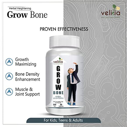 Velicia Grow Bone Body Growth Support Increase Height Supplement Pack of 90 Capsules