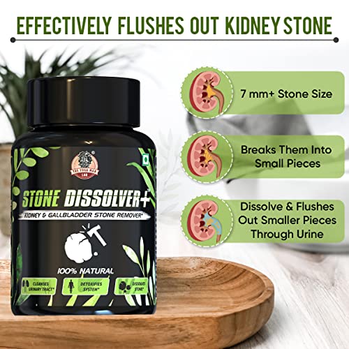 The Yoga Man Lab Stone Dissolver Kidney Detox Cleanse Purifier | Urinary Tract Infection Kidney Stonl Supplement Chanca Piedra & Celery Seed Pack of 1