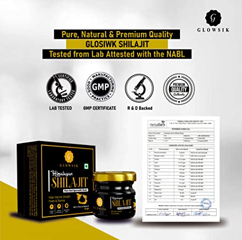 G-GLOWSIK Himalayan Shilajit Resin Original & Ayurvedic Natural For Stamina,Power&Strength|20 Gm