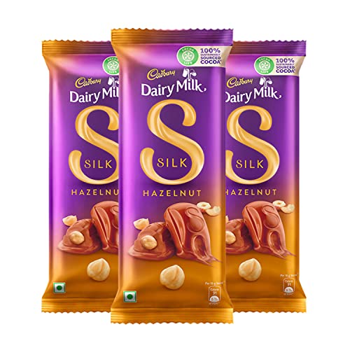 Cadbury Dairy Milk Silk Hazelnut Chocolate Bar, Pack of 3 x 143g