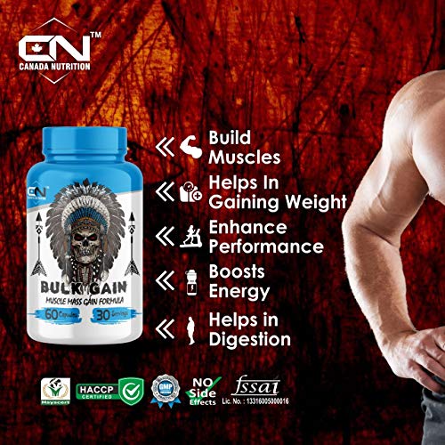 Canada Nutrition Bulk Gain Mass & Weight Gainer Capsule For Men & Women - 60 Capsules | 30 Servings