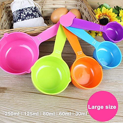 INKULTURE Plastic Baking Measurement Measuring Cups and Spoons Set (Pack of 10) Multicoloured