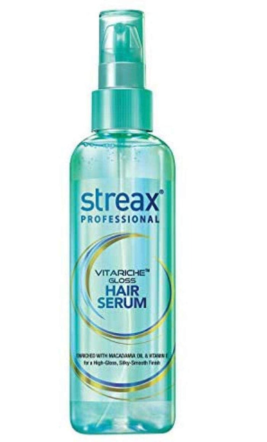 Streax Pro Hair Serum Vita Gloss With Macademia Oil & Vitamin E, Helps In Everyday Styling, Adds Shie To Hair Gorgeous & Shiny Hair, 100 Ml, Pack of 1