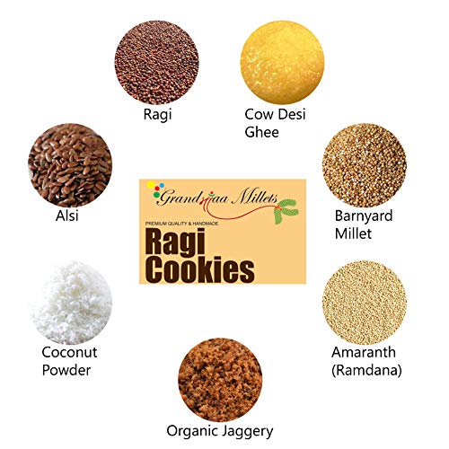 Grandmaa Millets Ragi Cow Desi Ghee Cookies, High Fiber Delicious Cookies