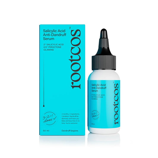 Rootcos Salicylic Acid Anti-Dandruff Serum with Piroctone Olamine | Scalp Serum for Exfoliation, Danlp | Post Wash Treatment | For Men & Women | 50 ml
