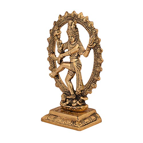 Metal Shiva Idol Natraj Statue Statue for Home Decor - Dancing Shiva Natraja/Natrajan Showpiece Figurine (7 x 3.5 Inch)