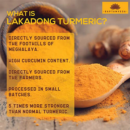 Saptamveda Organic Lakadong Turmeric Powder 150 Gm - Natural and Pure Haldi Extract From Meghalaya