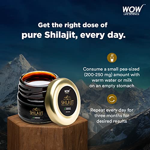 WOW Life Science Pure Himalayan Shilajit/Shilajeet Resin Powered by Ashwagandha - 20g