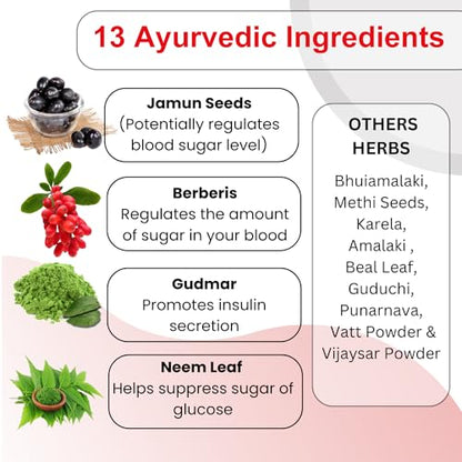 OSOAA Ayurvedic Diabetos - 13 Herbs | 60 Tablets with Karela, Berberies, Amla, Methi, Jamun