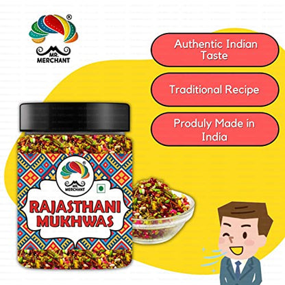 Mr. Merchant Rajasthani Mukhwas, Traditional Mouth Freshener Mukhwas Mix (Pack of 1 (300gm Jar Pack))