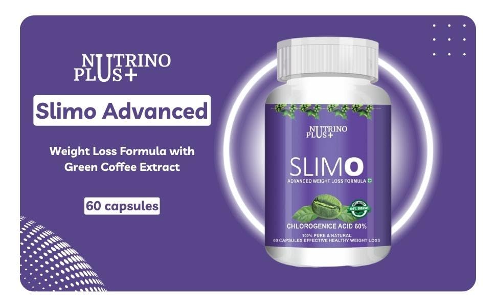 NutrinoPlus Slimo Advanced Weight Loss Formula with Green Coffee Extract 100mg & Garcinia Cambogia Eact 500mg Fat Burner for Men & Women (Pack of, 60)