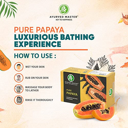 Ayurved Master Papaya Bath Soap, Removes Acne, Dark Spots (Pack Of 2)