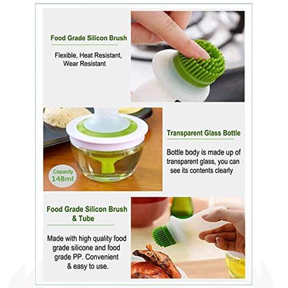 Soptool Silicone Chef's Basting Oil Brush Set for Cooking BBQ Baking and Grilling, Green