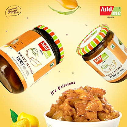 Addme Sweet Mango Pickles 600gm Mango murabba Preserve in Spices meetha achar Glass Jar