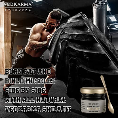 VEDKARMA Pure Himalayan Shilajit Resin Form For Strength, Stamina, Energy & Immunity (Pack Of 1 (30 Gm)