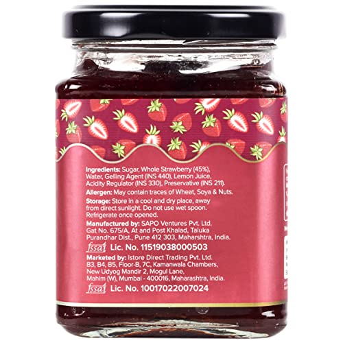 Urban Platter Strawberry Conserve, 330g (Gourmet Spread, Jam, Preserve)