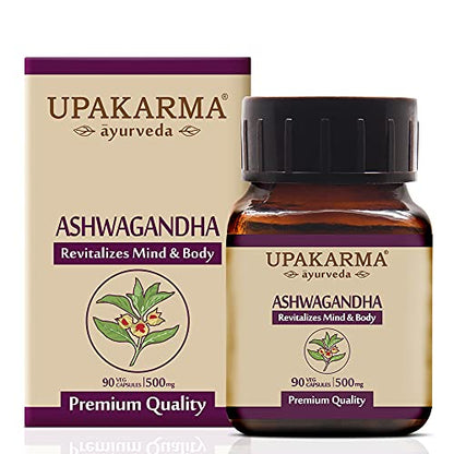 UPAKARMA Combo Pack of 90 Ashwagandha Extract Capsules and 30g Shilajit/Shilajeet Resin MegaPack