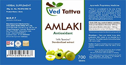 Ved Tattva Amla Tablets (700 Tablets (Pack of 1))