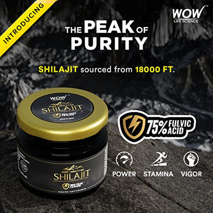 WOW Life Science Pure Himalayan Shilajit/Shilajeet Resin - 20g