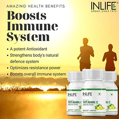 INLIFE Natural Immunity Boosters for Adults Combo Pack, Amla, Guduchi Giloy, Ashwagandha Ayurvedic Ayush Supplement - (60 x 3) Veg Caps