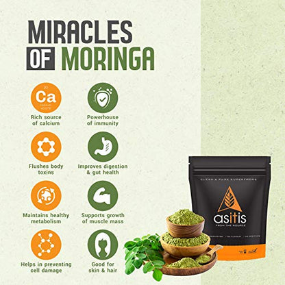 Asitis Organic Moringa Leaves Powder - 250g | 100% Pure & Natural