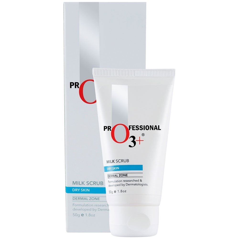 O3+ Milk Scrub Enriched with Macadamia Nuts Extracts for Clean & Bright Complexion, 50g