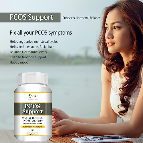 ANC PCOS Supplement - 40:1 Ratio 2000mg Myo-Inositol to 50mg with PCOS Vitamins & Minerals, 60 Capsules