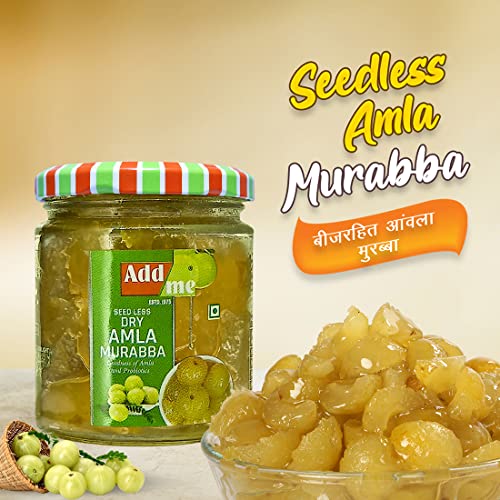 Add me Seed Less Dry Amla Murabba 200gm Without Sugar Syrup awla muraba Glass Jar 200gm