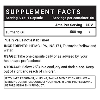 INLIFE Turmeric Oil Capsule, Faster Absorption than Extract, Antioxidant & Natural Detoxifier SuppleLiquid Filled Vegetarian Capsules (Pack of 2, 120)