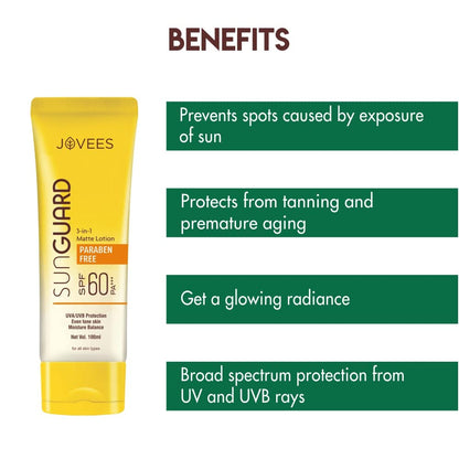 Jovees Argan Sun Guard Lotion SPF 60 PA++++ (100ml)