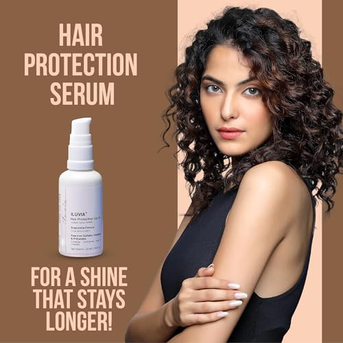 iluvia Hair Protection Serum - Coarse, Damaged, Very Frizzy Hair - with Heat & Sun Protection - ThicCurly, Processed Hair 50ml (Heat Protection Serum)