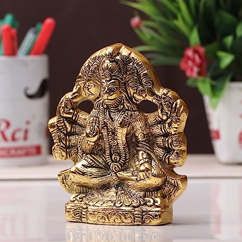 KridayKraft Metal Hanuman ji Statue Showpiece Figurines- Standard, Gold