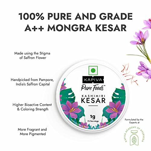 Kapiva Kashmiri Kesar / Saffron / Keshar - Original & Pure Mongra Kesar, Premium Kesar Grade A++ (1g)