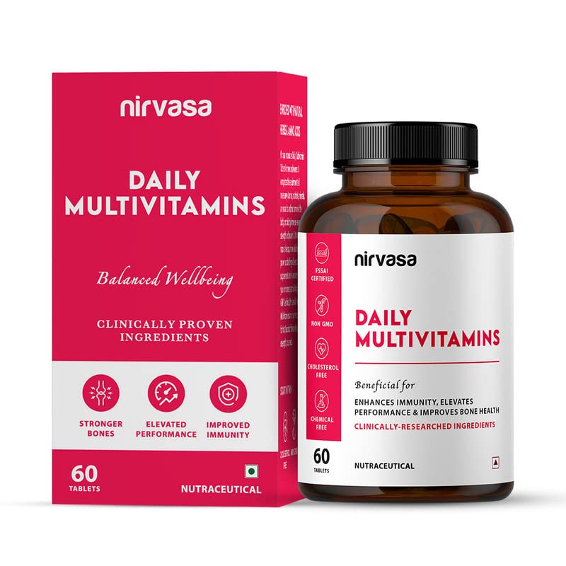 Nirvasa Daily Multivitamin Tablets for Men & Women | Vitamin Tablets - 60 Tablets x 1