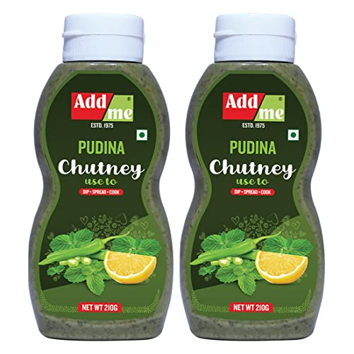 Add me Pudina Chutney | Classic Indian Mint Sauce, 210gm (Pack of 2)