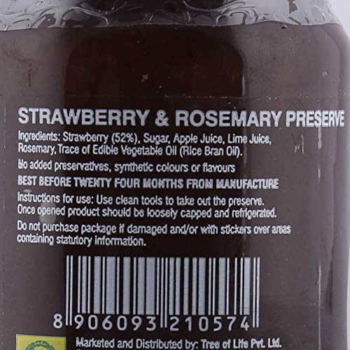 Bhuira|All Natural Jam Strawberry & Rosemary Preserve-240g Each|No Added preservatives |No Artifical Color Added |Pack of 2