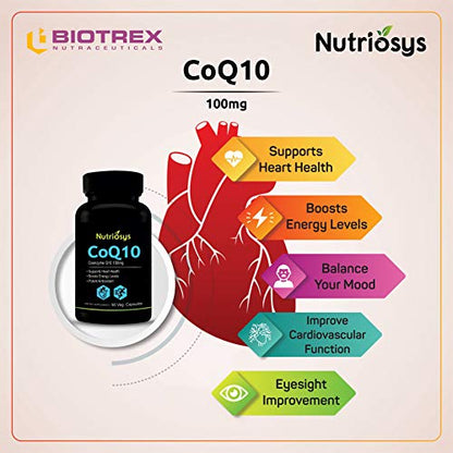 Nutriosys CoQ10 100mg (90 Veg Capsules), Pack of - 2