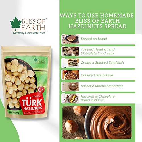 Bliss of Earth 500gm Turkish Hazelnuts For Eating, Raw & Dehulled For Making Chocolate Spread, Healthy & Tasty Dry Fruits…