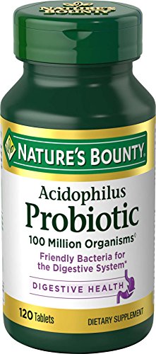 Nature's Bounty Probiotic Acidophilus,pack of 2, 240 Tablets,(120 Count Bottles)