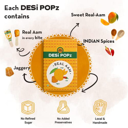 GO DESi Popz Real Aam (40 Pieces) | Aam Candy | Fruit Snacks